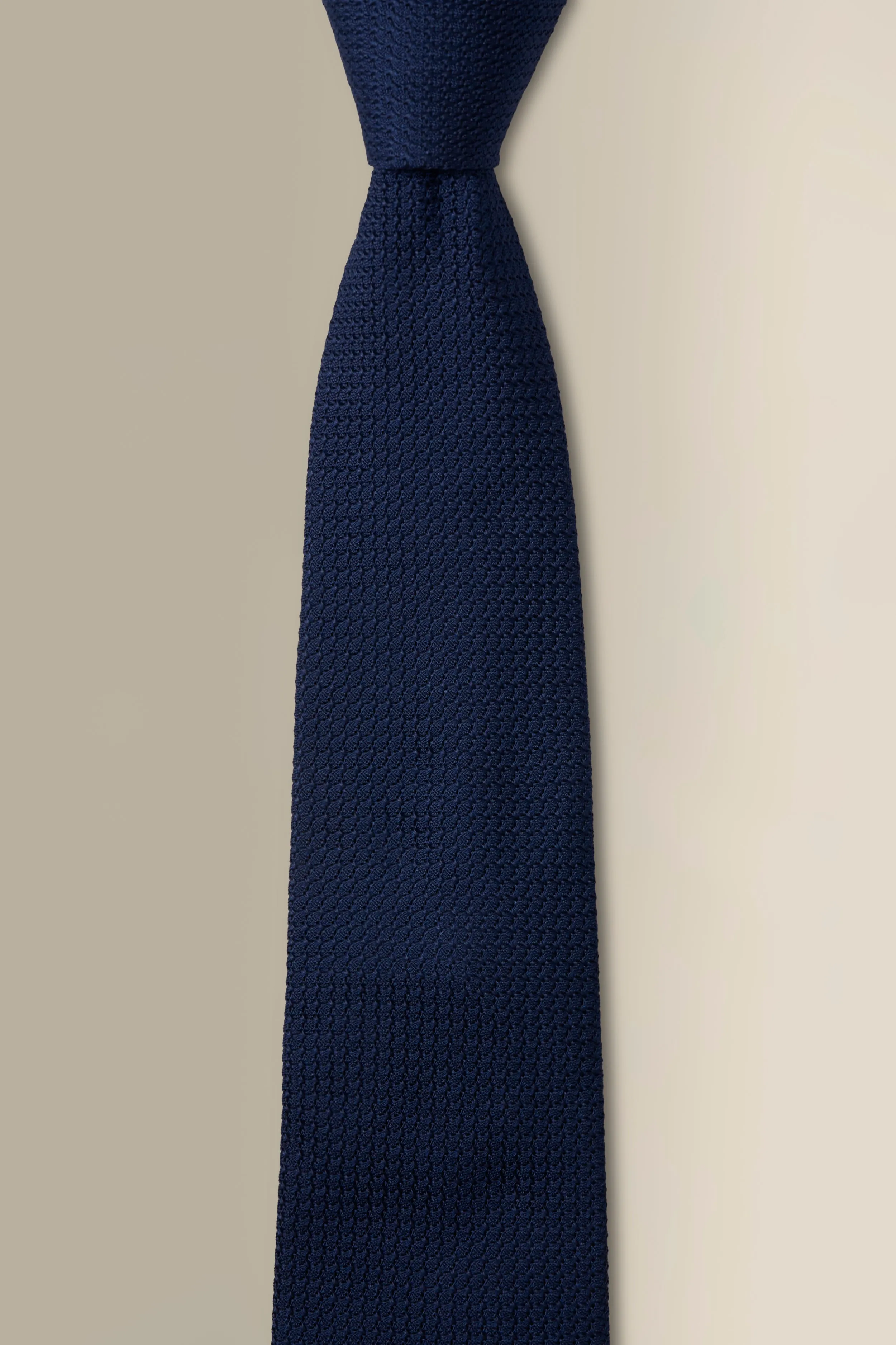 Navy Woven Grenadine Tie sold by New & Lingwood product image thumbnail 2
