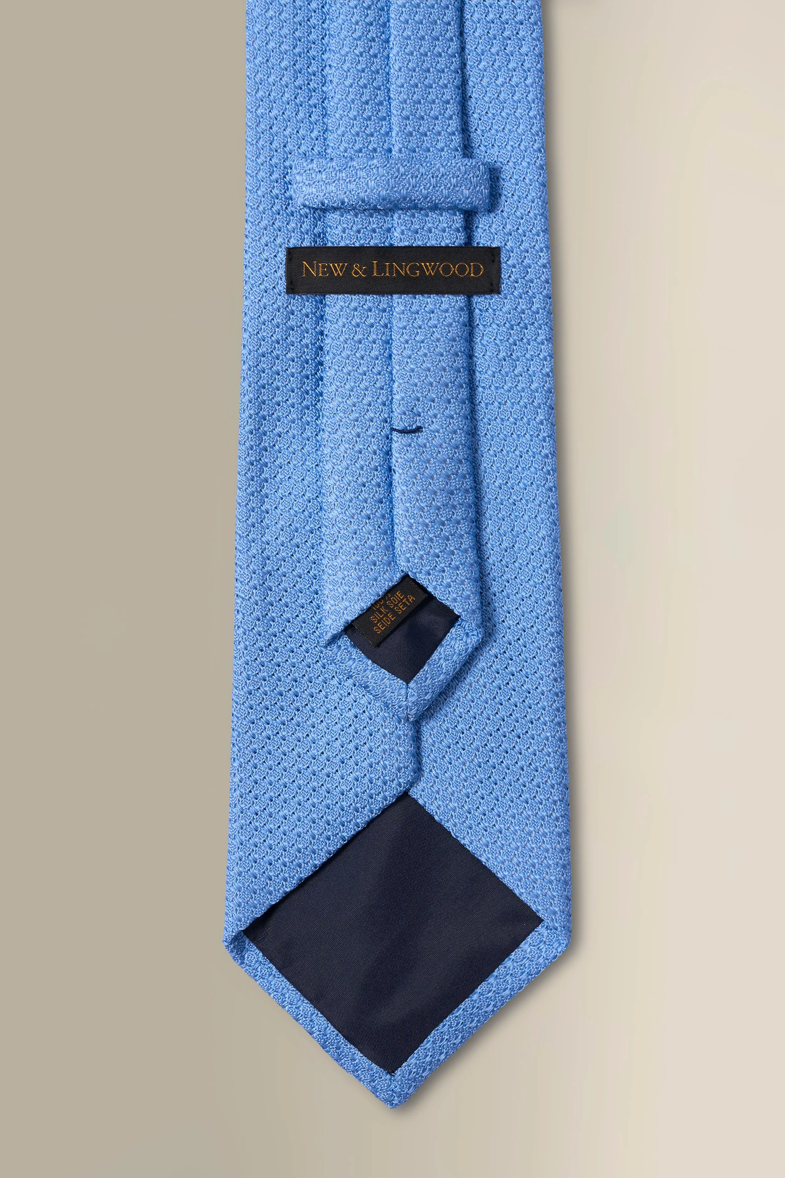 Light Blue Woven Grenadine Tie sold by New & Lingwood product image thumbnail 4