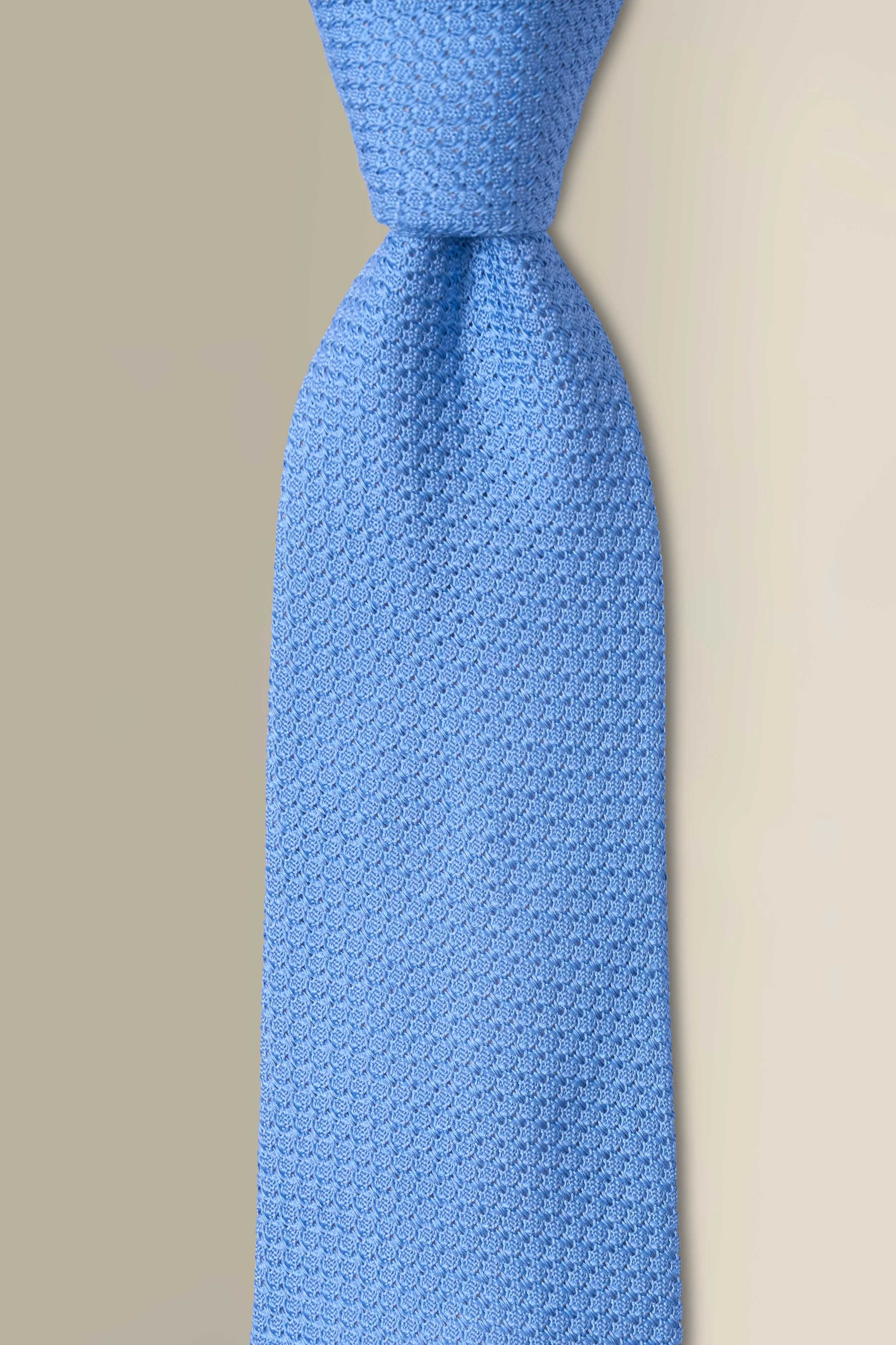 Light Blue Woven Grenadine Tie sold by New & Lingwood product image thumbnail 2
