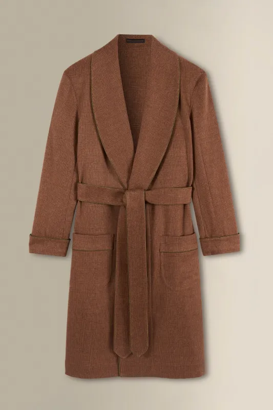 Brown & Green Cashmere Tweed Unlined Dressing Gown sold by New & Lingwood