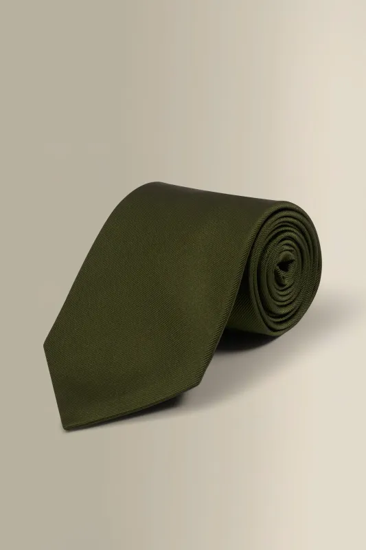 Green Woven Silk Tie sold by New & Lingwood
