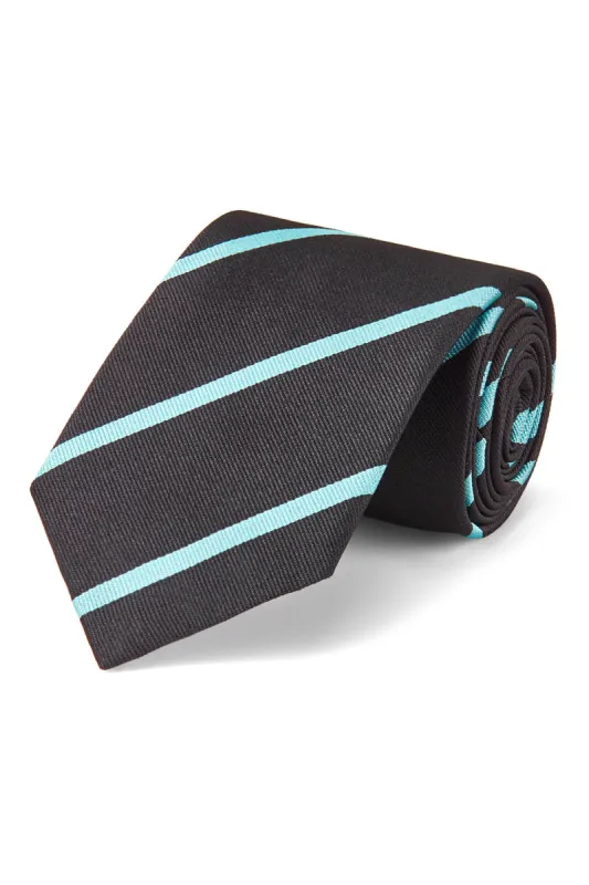 OE Stripe Woven Silk Tie sold by New & Lingwood