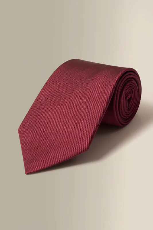 Burgundy Woven Silk Tie sold by New & Lingwood