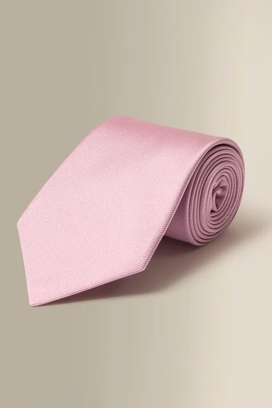Pink Woven Silk Tie sold by New & Lingwood