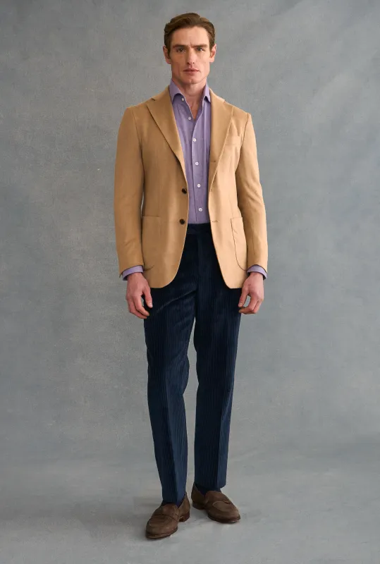 Fawn Single Breasted Camel Hair Jacket sold by New & Lingwood