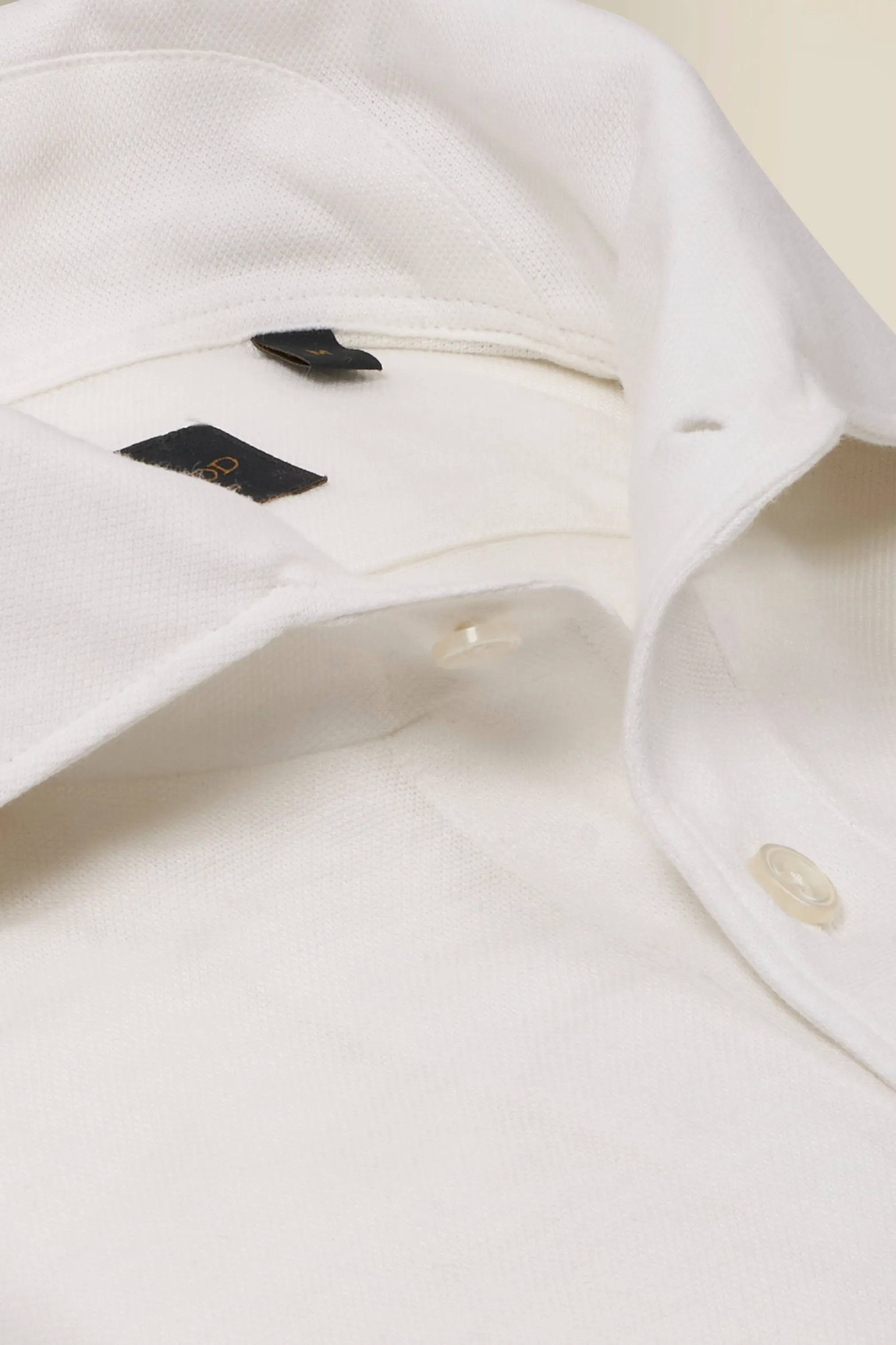 White One Piece Collar Cotton & Cashmere Popover Shirt sold by New & Lingwood product image thumbnail 5