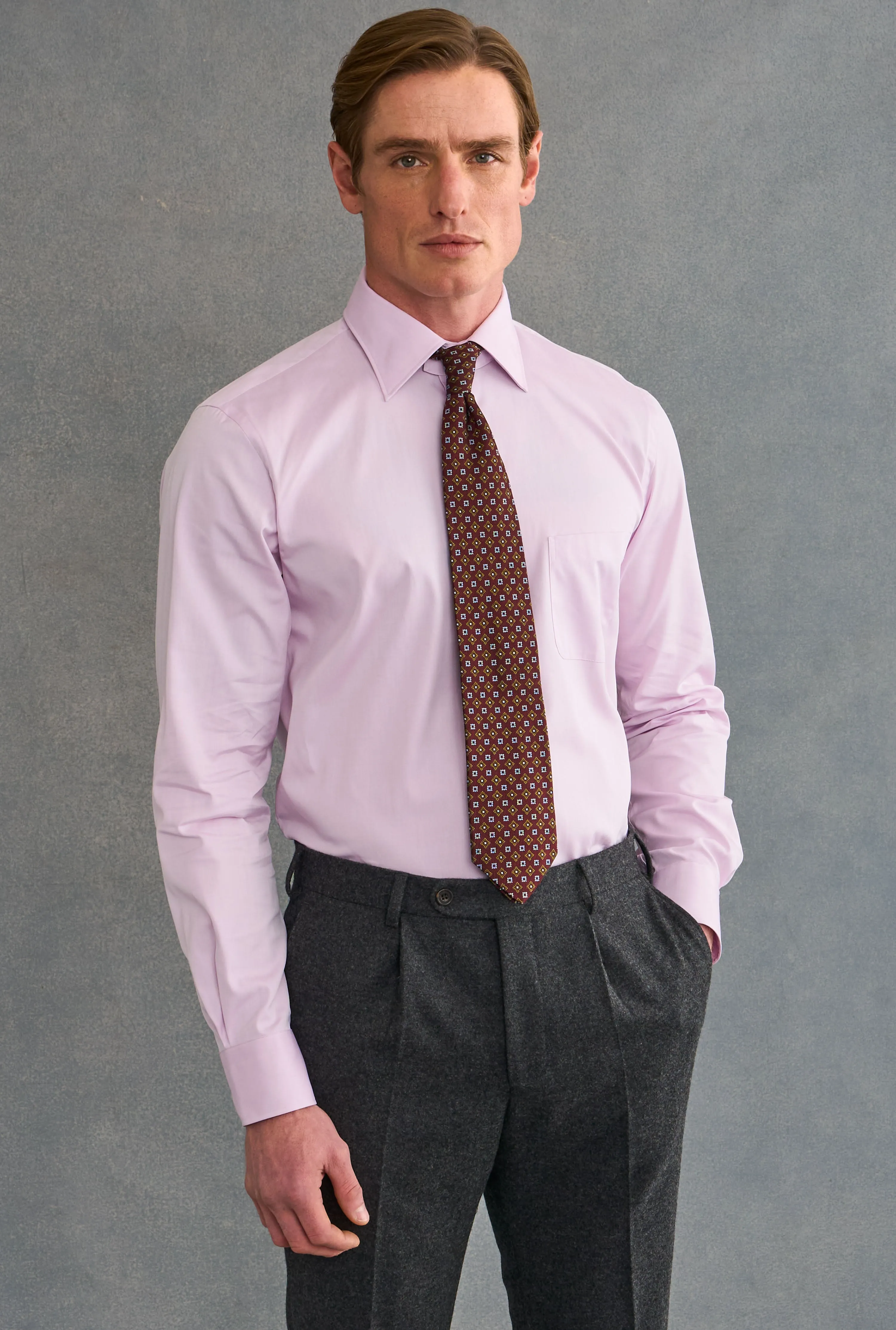 Pink Detachable Collar Standard Fit Oxford Shirt sold by New & Lingwood product image thumbnail 2