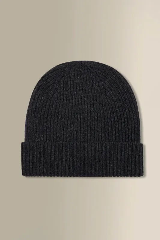 Charcoal Cashmere Beanie sold by New & Lingwood