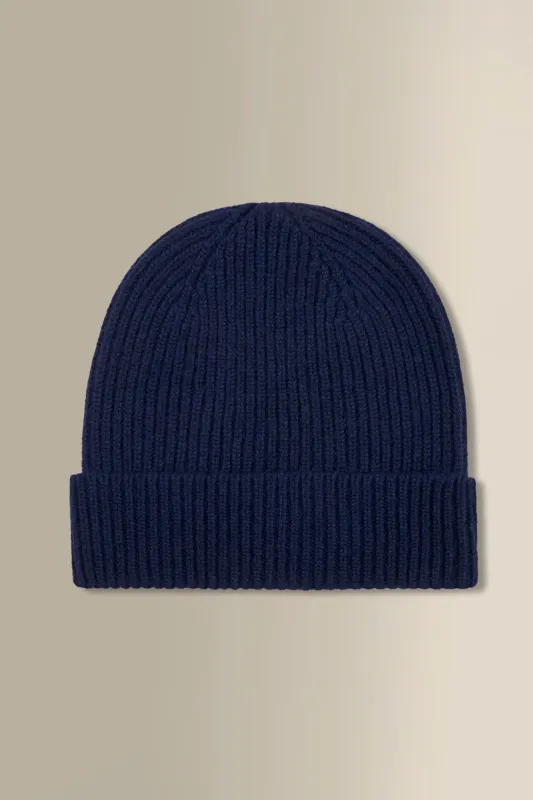 Navy Cashmere Beanie sold by New & Lingwood