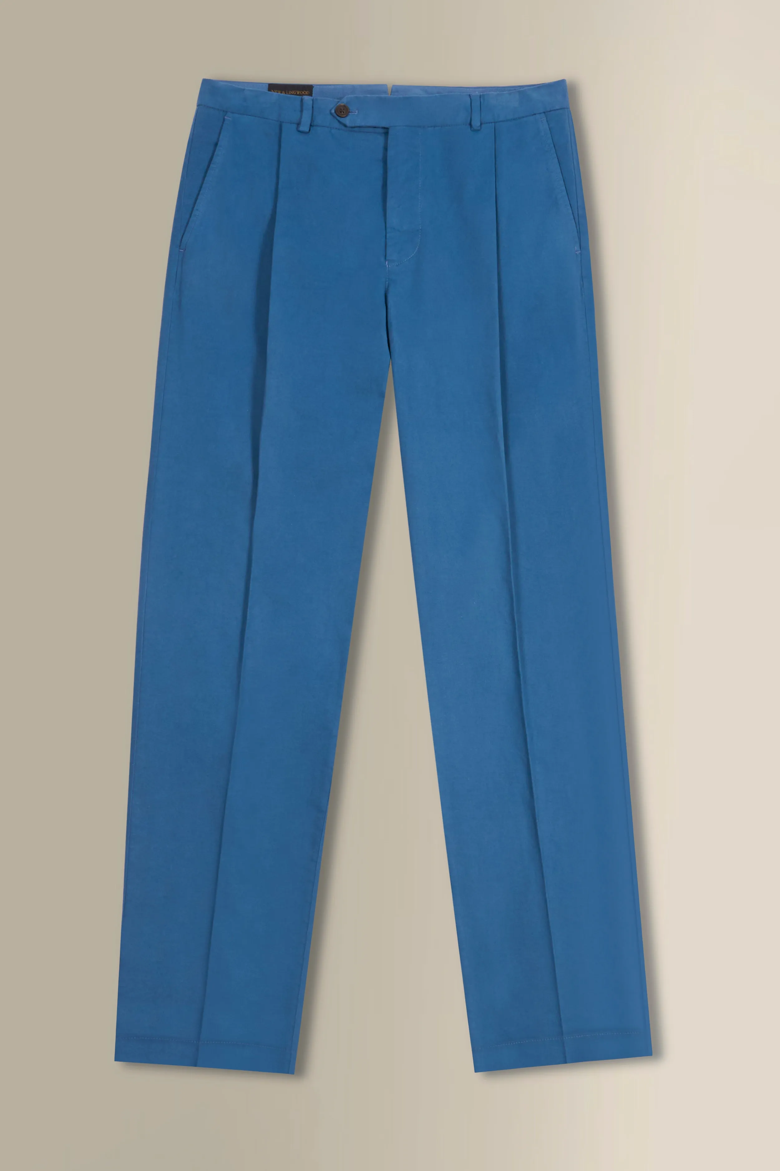 Blue Single Pleat Chinos sold by New & Lingwood product image thumbnail 4