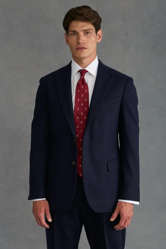 Navy Single Breasted Flannel Suit Jacket sold by New & Lingwood