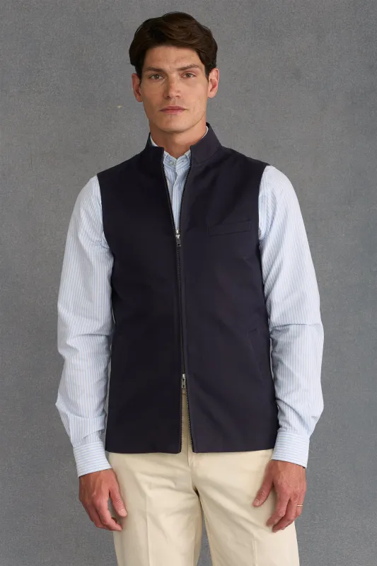 Navy Cotton Gilet sold by New & Lingwood