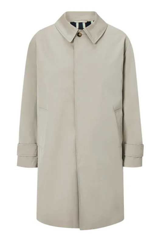Stone Stripe Lined Rain Mac made by New & Lingwood