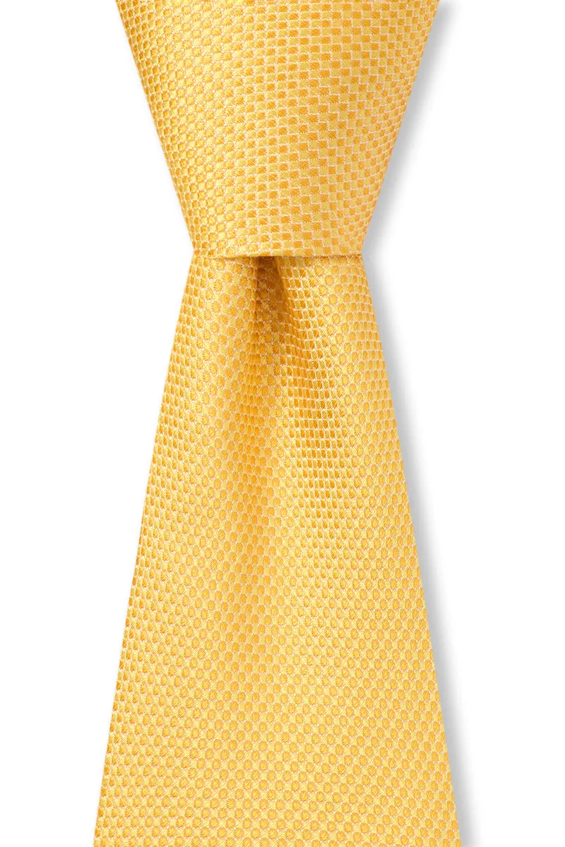 Yellow Micro Pattern Woven Silk Tie sold by New & Lingwood product image thumbnail 2