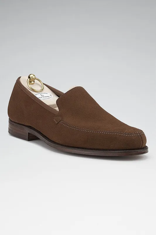 Tobacco Calf Suede Eton Loafers sold by New & Lingwood