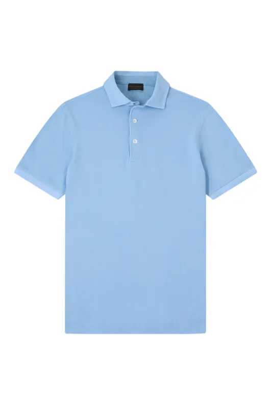 Light Blue Short Sleeve Polo Shirt sold by New & Lingwood