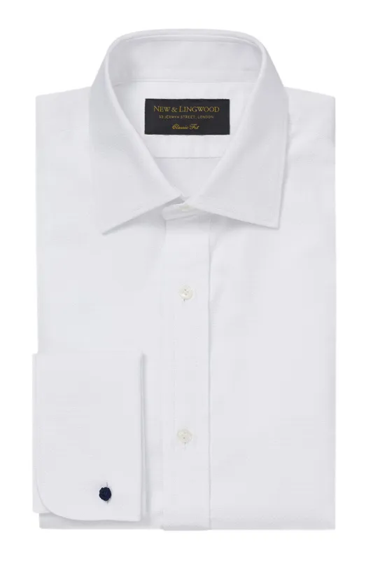 White Classic Fit Double Cuff Marcella Evening Shirt sold by New & Lingwood