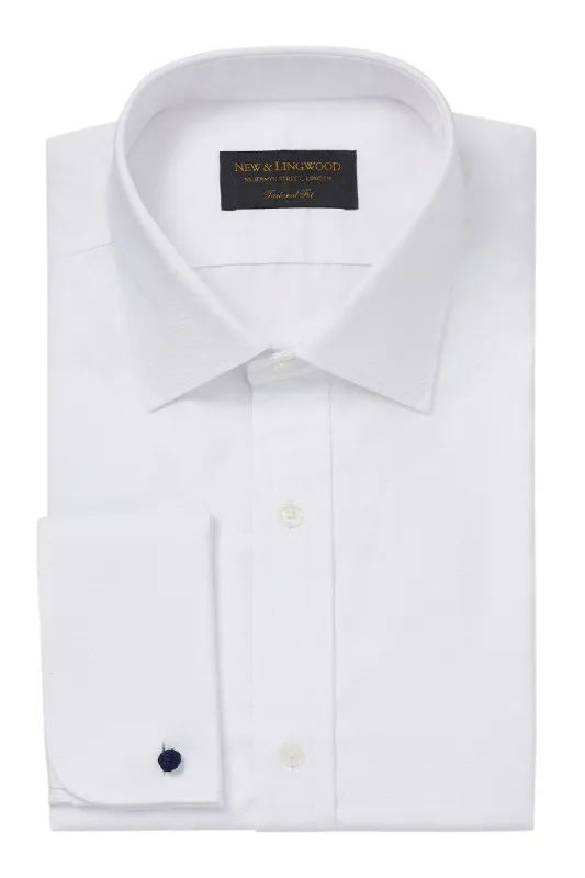 White Tailored Fit Double Cuff Marcella Evening Shirt sold by New & Lingwood