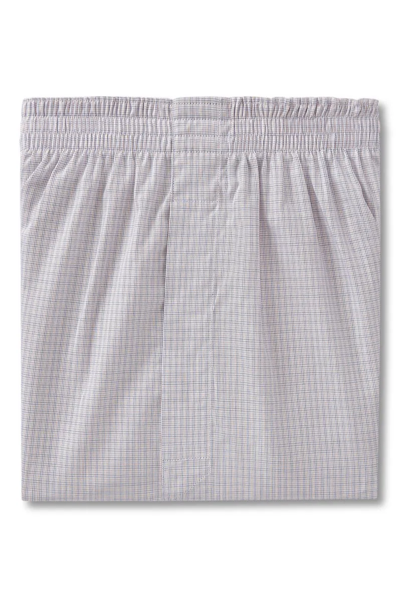 Blue & Yellow Check Cotton Boxer Shorts sold by New & Lingwood
