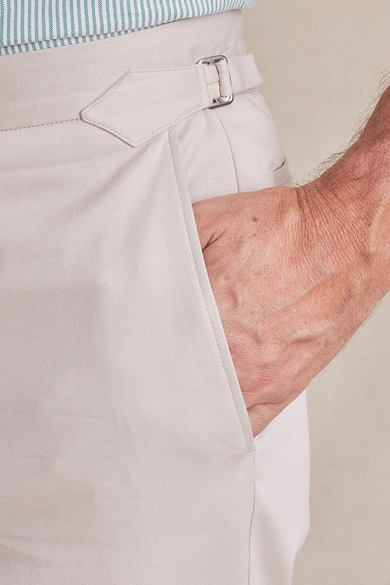 Stone Flat Front Cotton Chinos sold by New & Lingwood product image thumbnail 4