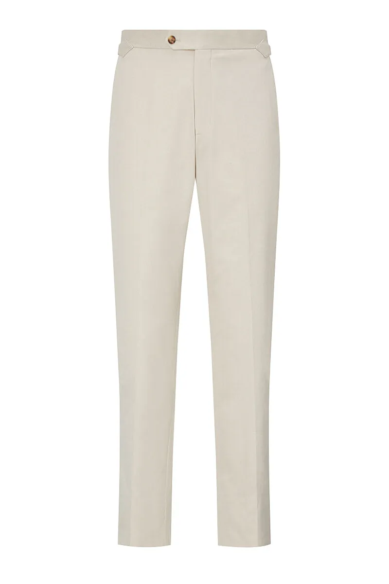 Stone Flat Front Cotton Chinos sold by New & Lingwood product image thumbnail 5