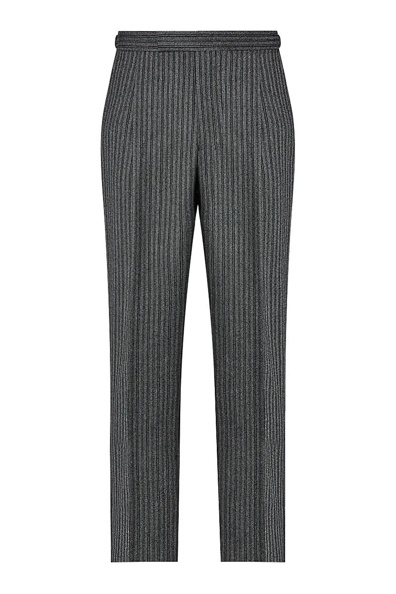 Black/Grey Morning Stripe Trousers sold by New & Lingwood