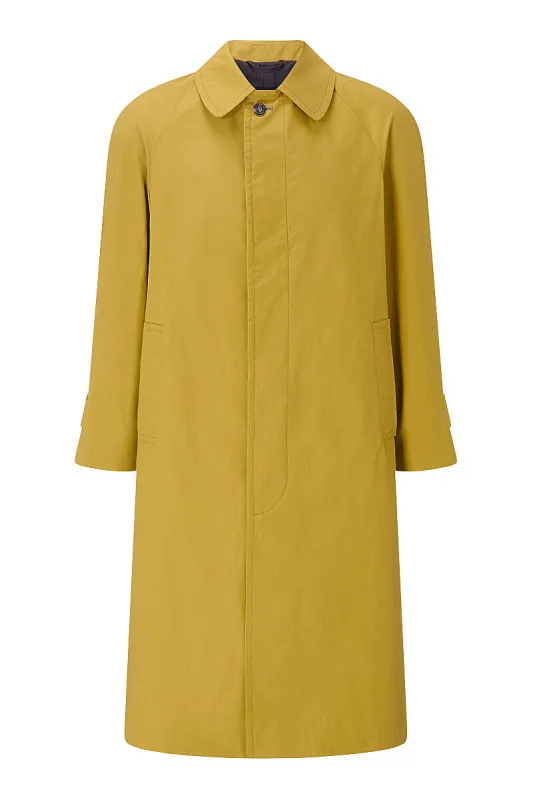 Yellow Cotton Raglan Sleeve Overcoat sold by New & Lingwood