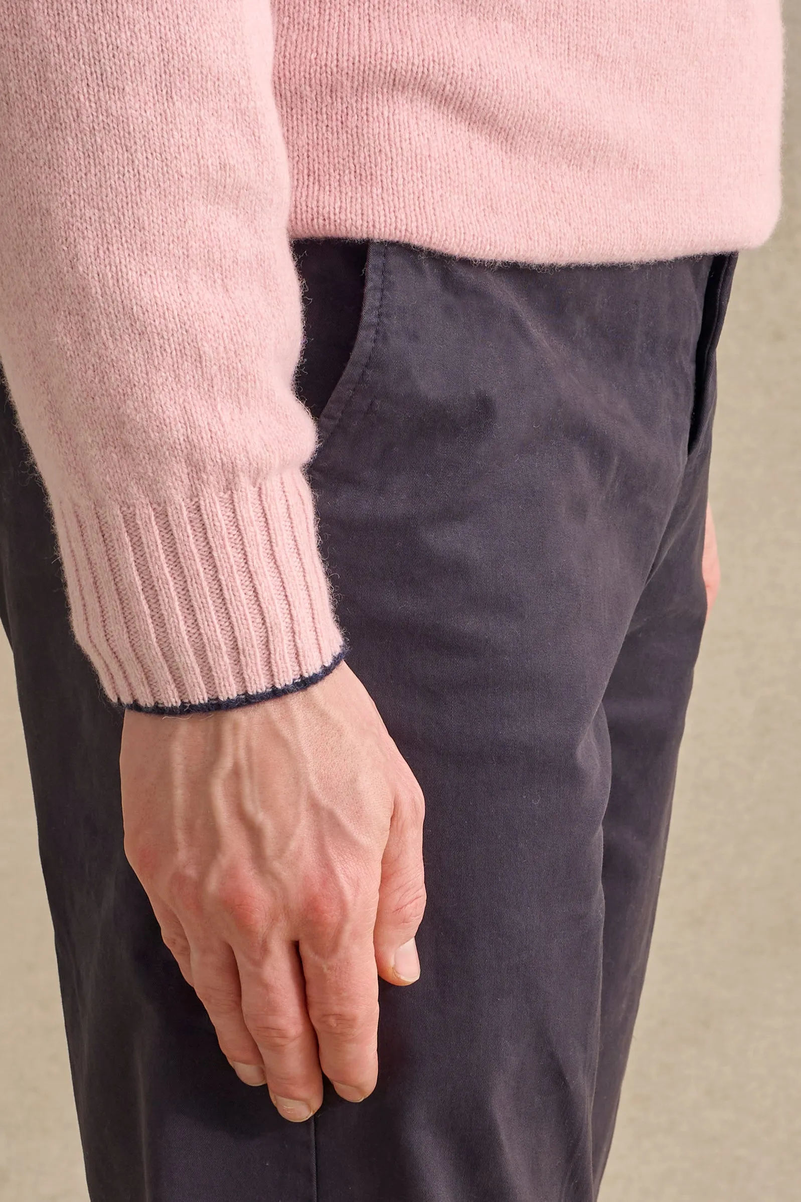 Pink Lambswool Crew Neck Jumper sold by New & Lingwood product image thumbnail 3