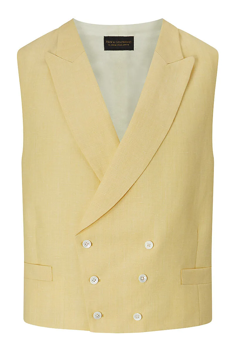 Yellow Double-Breasted Linen Waistcoat sold by New & Lingwood