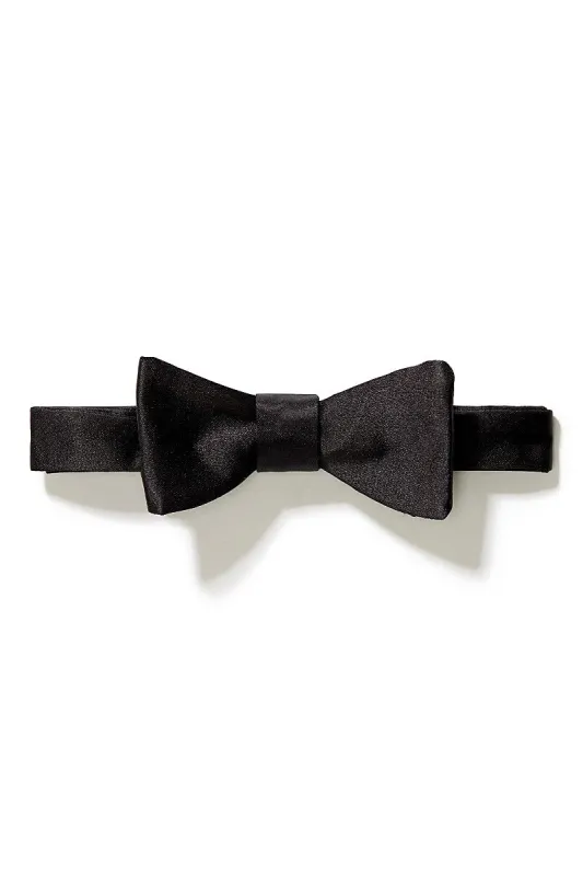 Silk Satin Slim Sized Self-Tie Bow Tie sold by New & Lingwood
