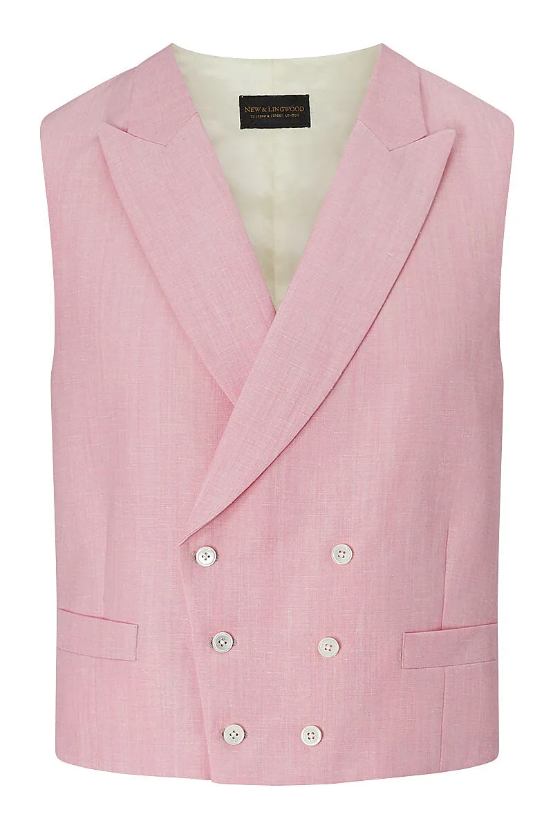 Pink Double-Breasted Linen Waistcoat sold by New & Lingwood