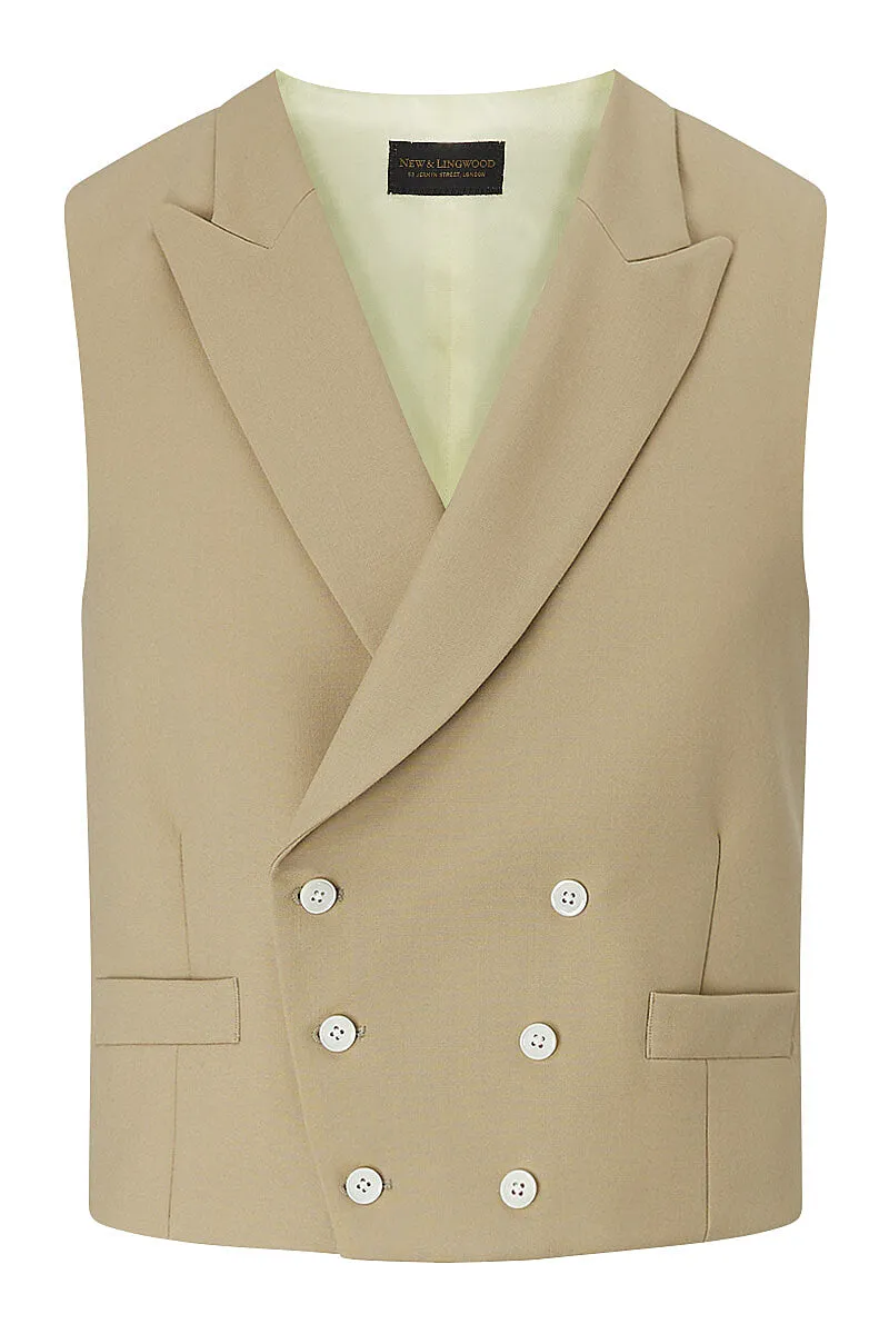 Buff Double Breasted Wool Waistcoat sold by New & Lingwood