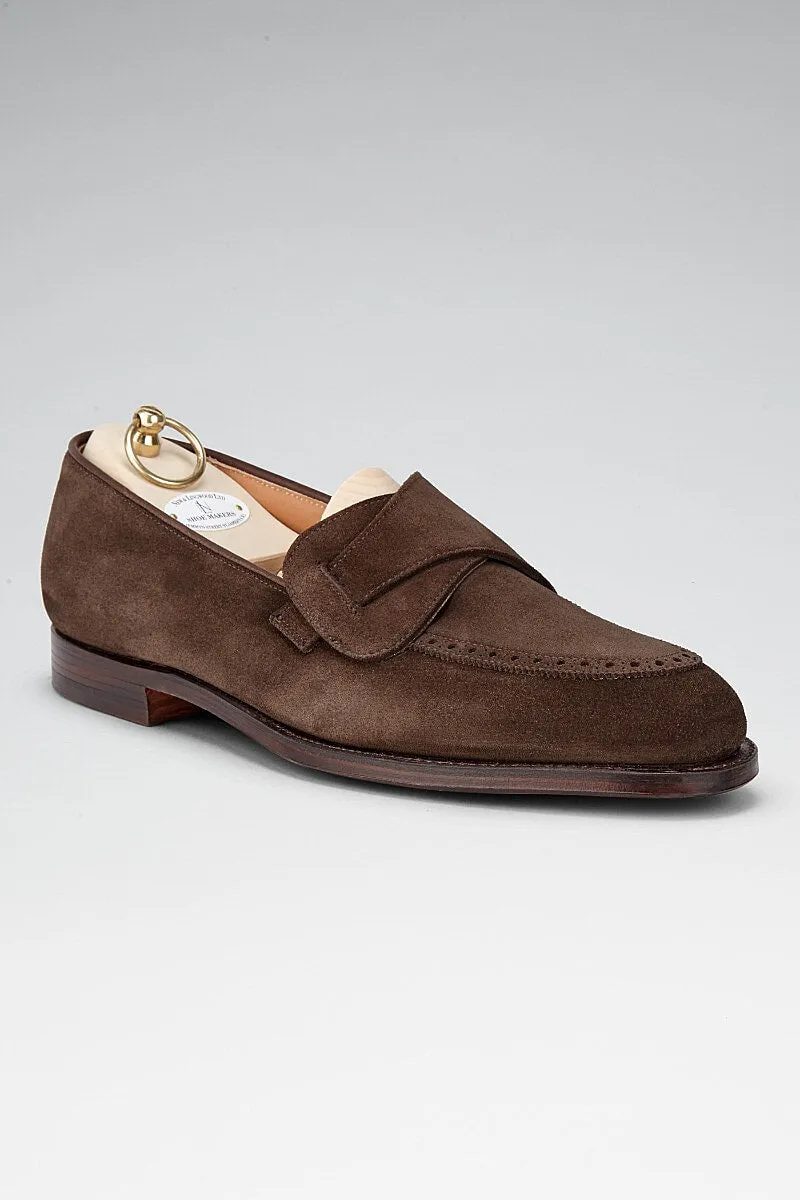 Espresso Calf Suede Butterfly Loafers sold by New & Lingwood