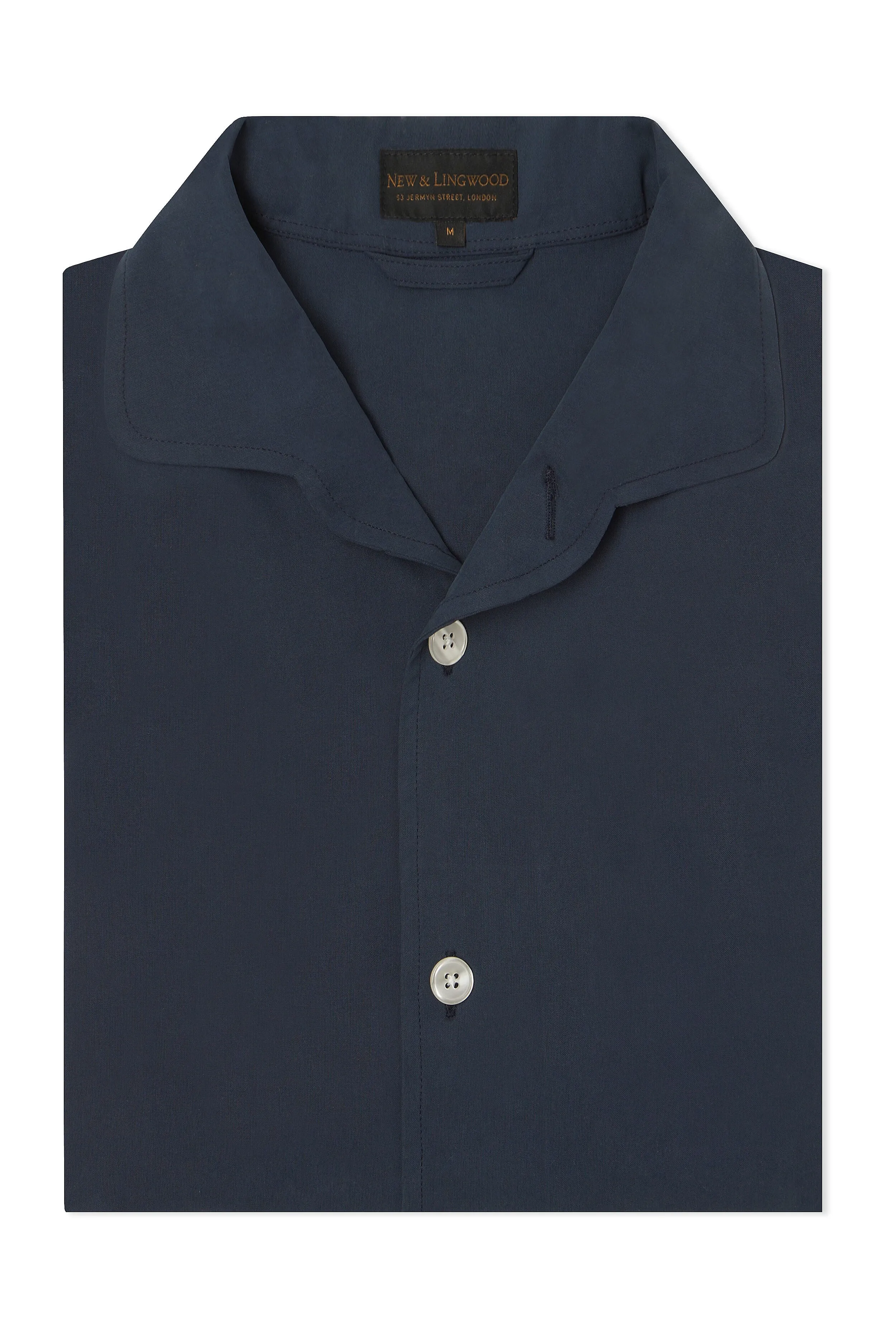 Navy Sandwash Silk Lounge Shirt sold by New & Lingwood product image thumbnail 2