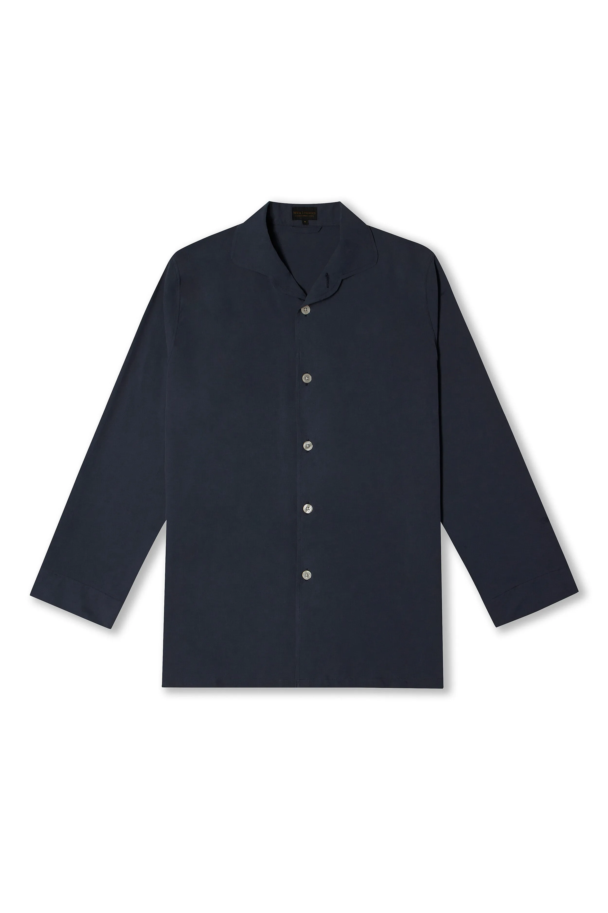 Navy Sandwash Silk Lounge Shirt sold by New & Lingwood