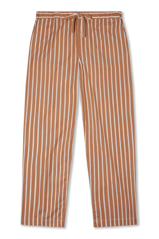 Orange & White Wide Stripe Lounge Trousers sold by New & Lingwood