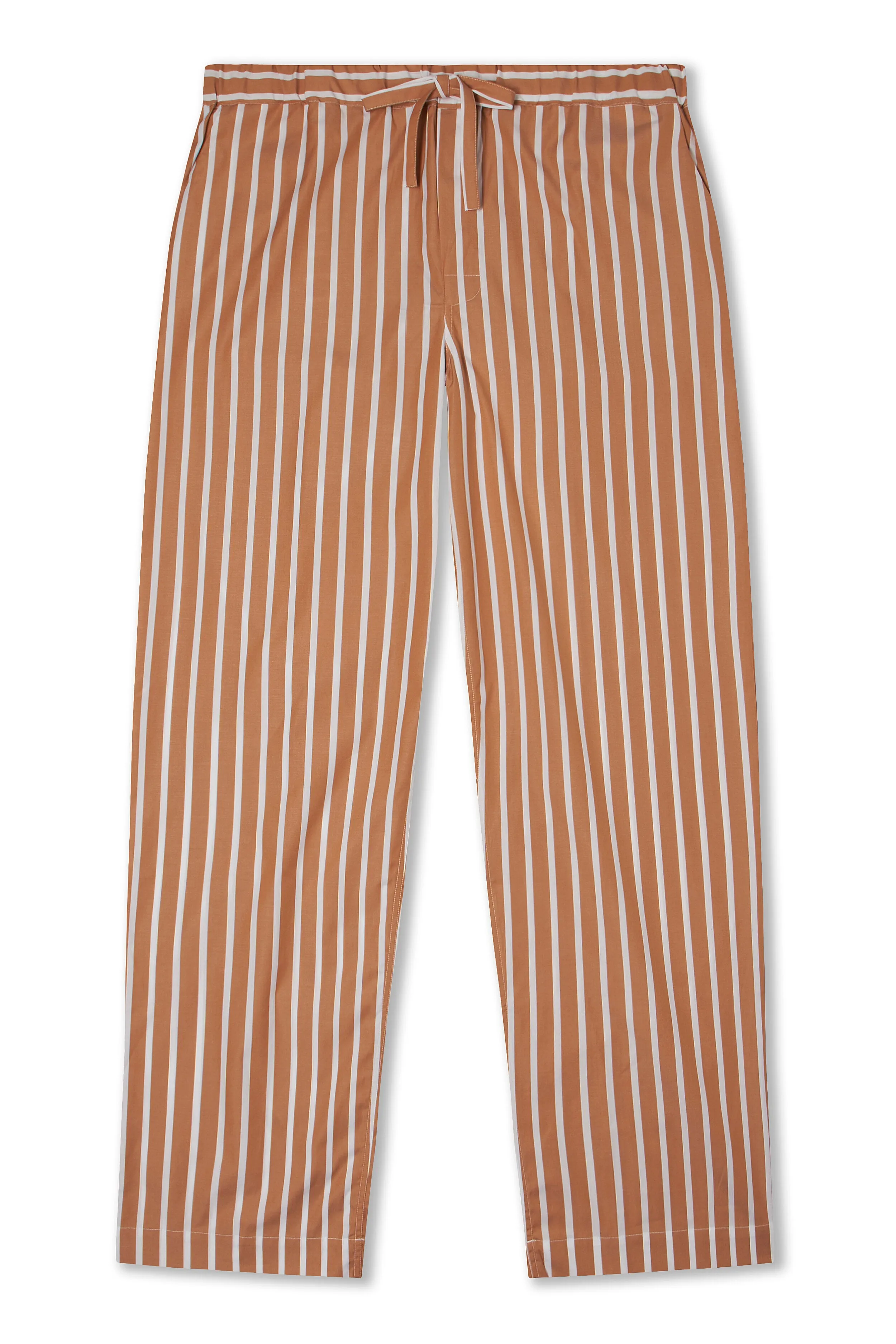 Orange & White Wide Stripe Lounge Trousers sold by New & Lingwood
