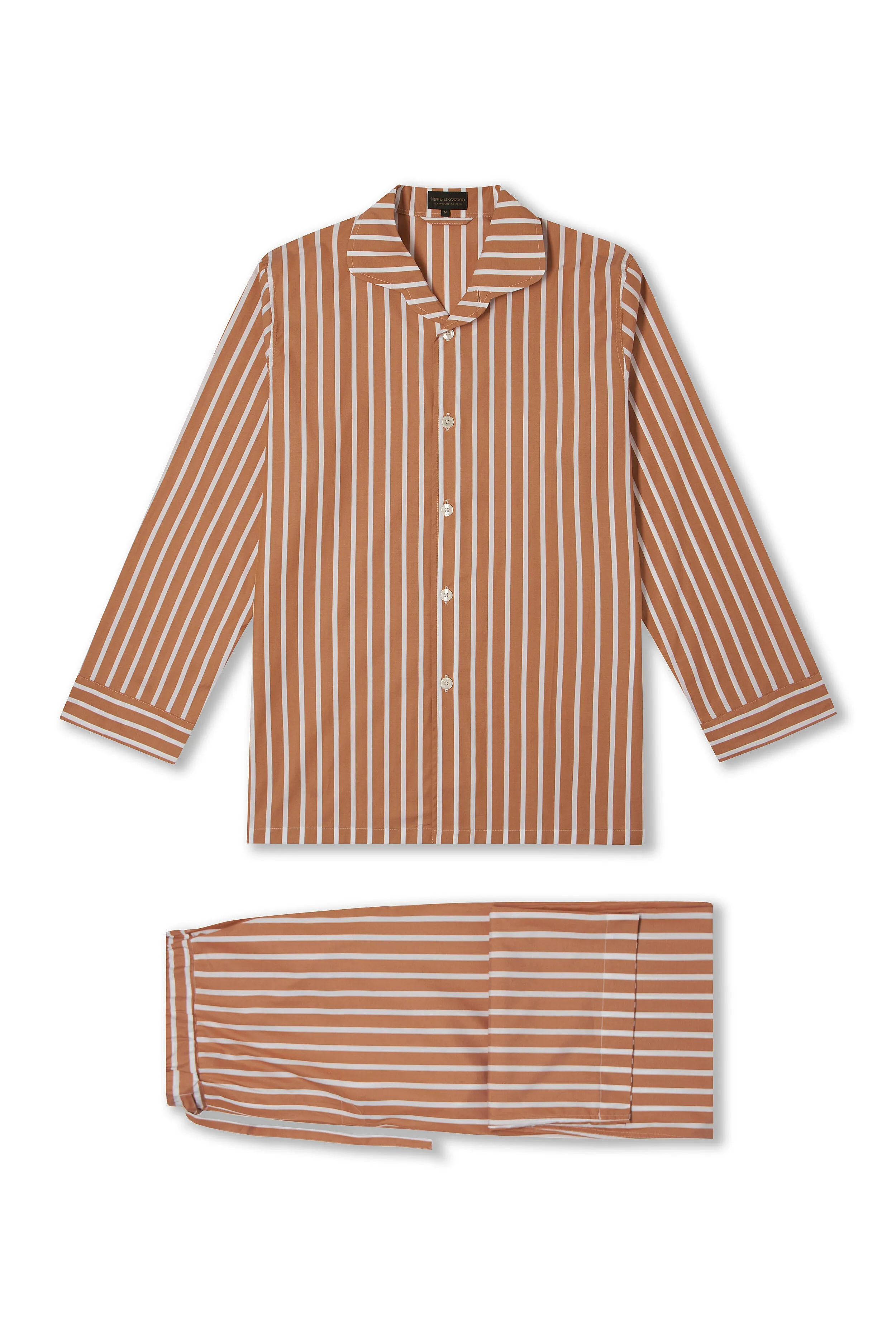 Orange & White Wide Stripe Lounge Trousers sold by New & Lingwood product image thumbnail 3