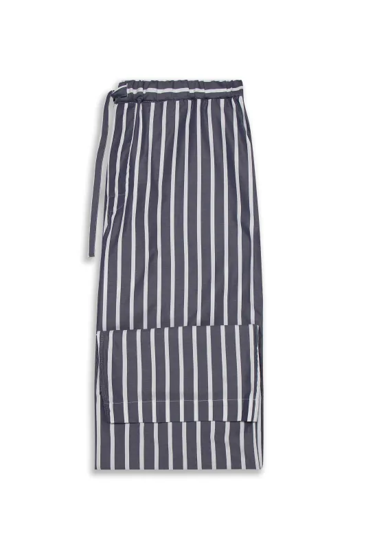 Navy & White Wide Stripe Lounge Trousers sold by New & Lingwood
