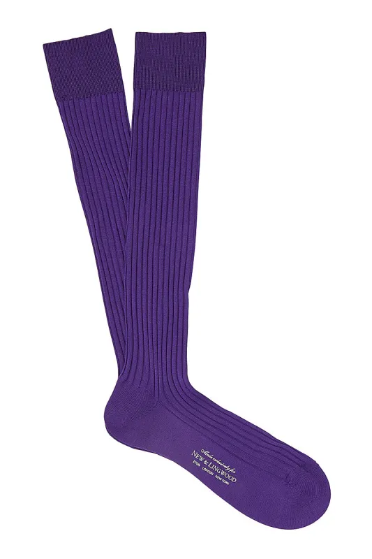 Purple Long Cotton Socks sold by New & Lingwood