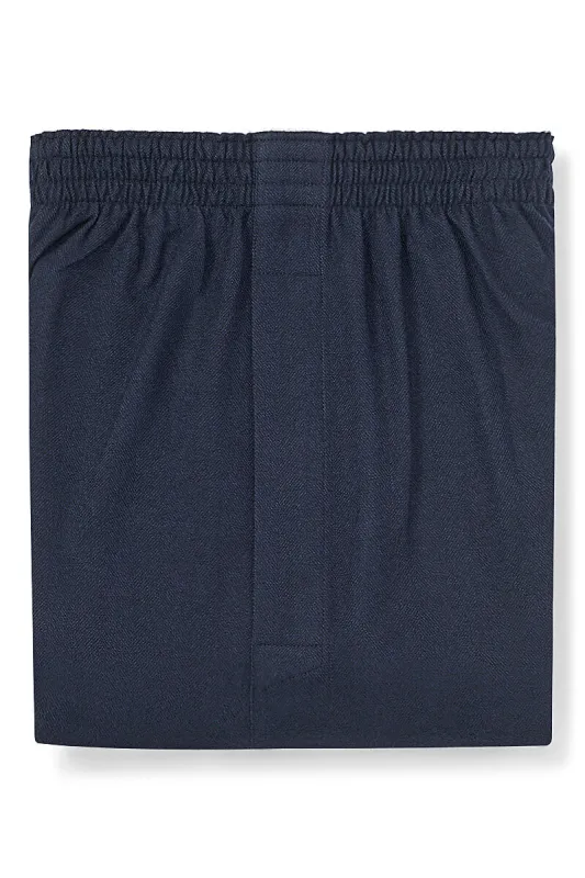 Navy Herringbone Brushed Cotton Boxer Shorts sold by New & Lingwood
