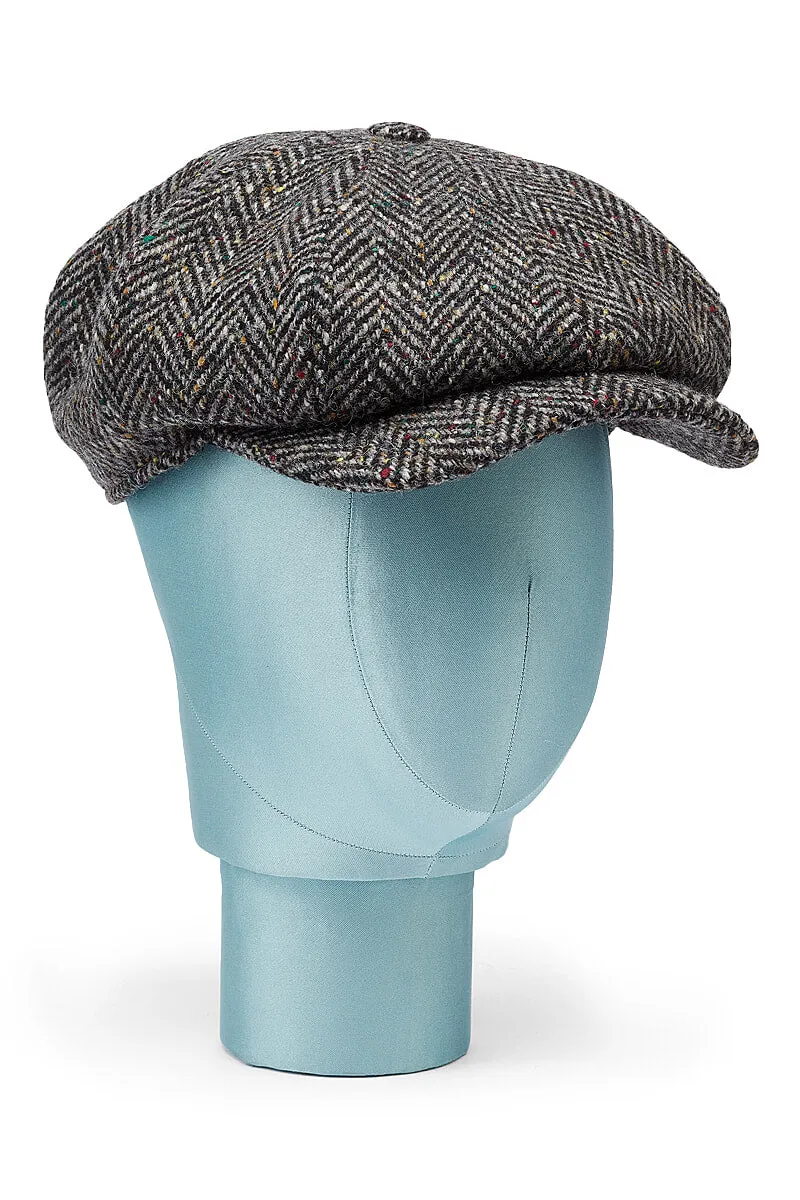 Dark Grey Herringbone Newsboy Cap sold by New & Lingwood product image thumbnail 2