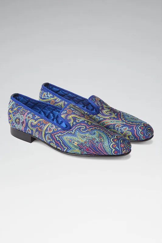 Crystal Paisley Silk Slippers sold by New & Lingwood