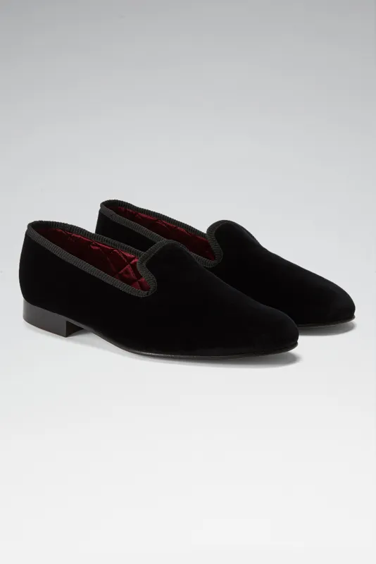 Black Velvet Dress Slippers sold by New & Lingwood