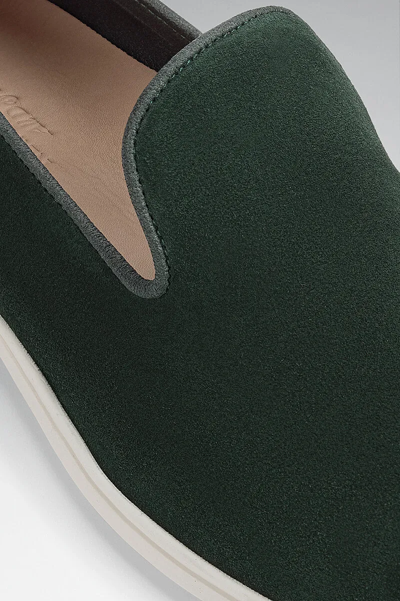 Moss Green Suede All Day Slipper sold by New & Lingwood product image thumbnail 4