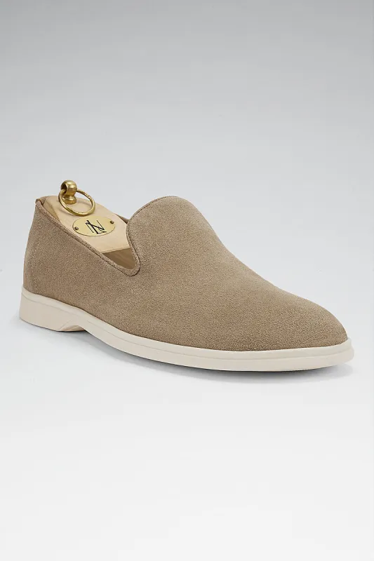 Sand Suede All Day Slipper sold by New & Lingwood