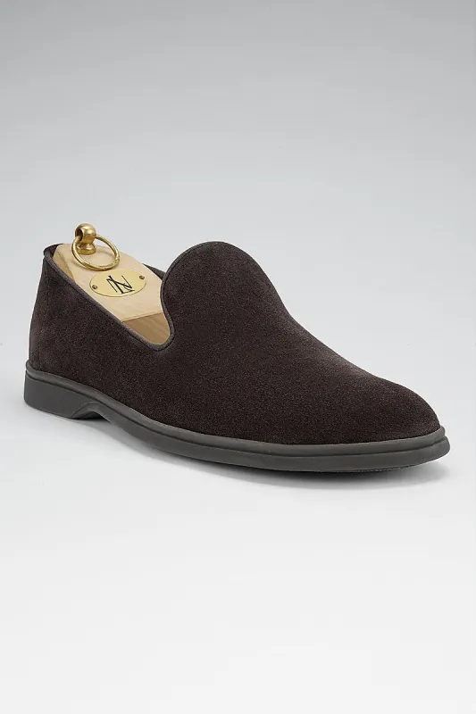 Chocolate Suede All Day Slipper sold by New & Lingwood