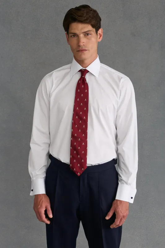 White St James' Collar Tailored Fit Double Cuff Poplin Shirt sold by New & Lingwood