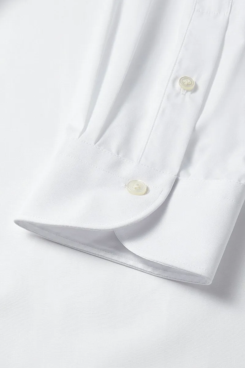 White St James' Collar Classic Fit Single Cuff Poplin Shirt sold by New & Lingwood product image thumbnail 3