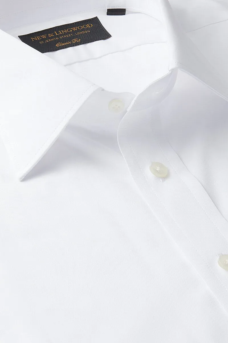 White St James' Collar Classic Fit Single Cuff Poplin Shirt sold by New & Lingwood product image thumbnail 2